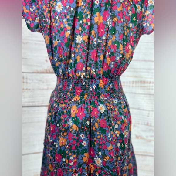 Rails Blue Pink Ruffled Midi Dress - Picture 7 of 8